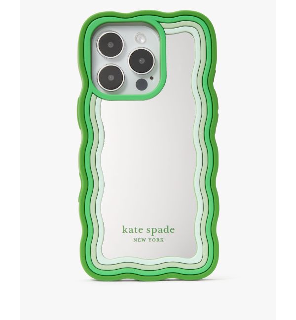 kate spade new york「シリコン ミラード アイフォン 16 Pro ケース」|モバイルケース|Green