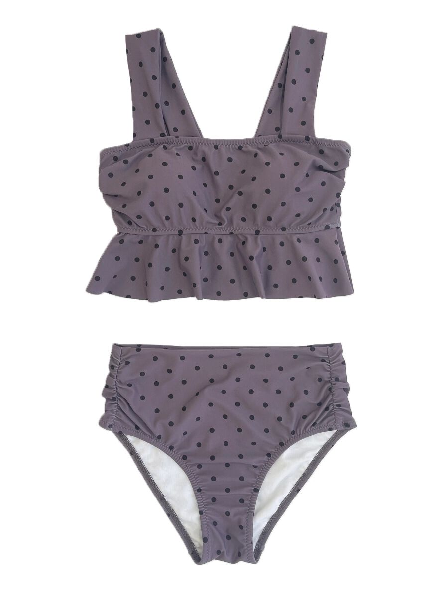 PEAK&PINE「レトロドット柄フリルビスチェビキニ」|ビキニ|