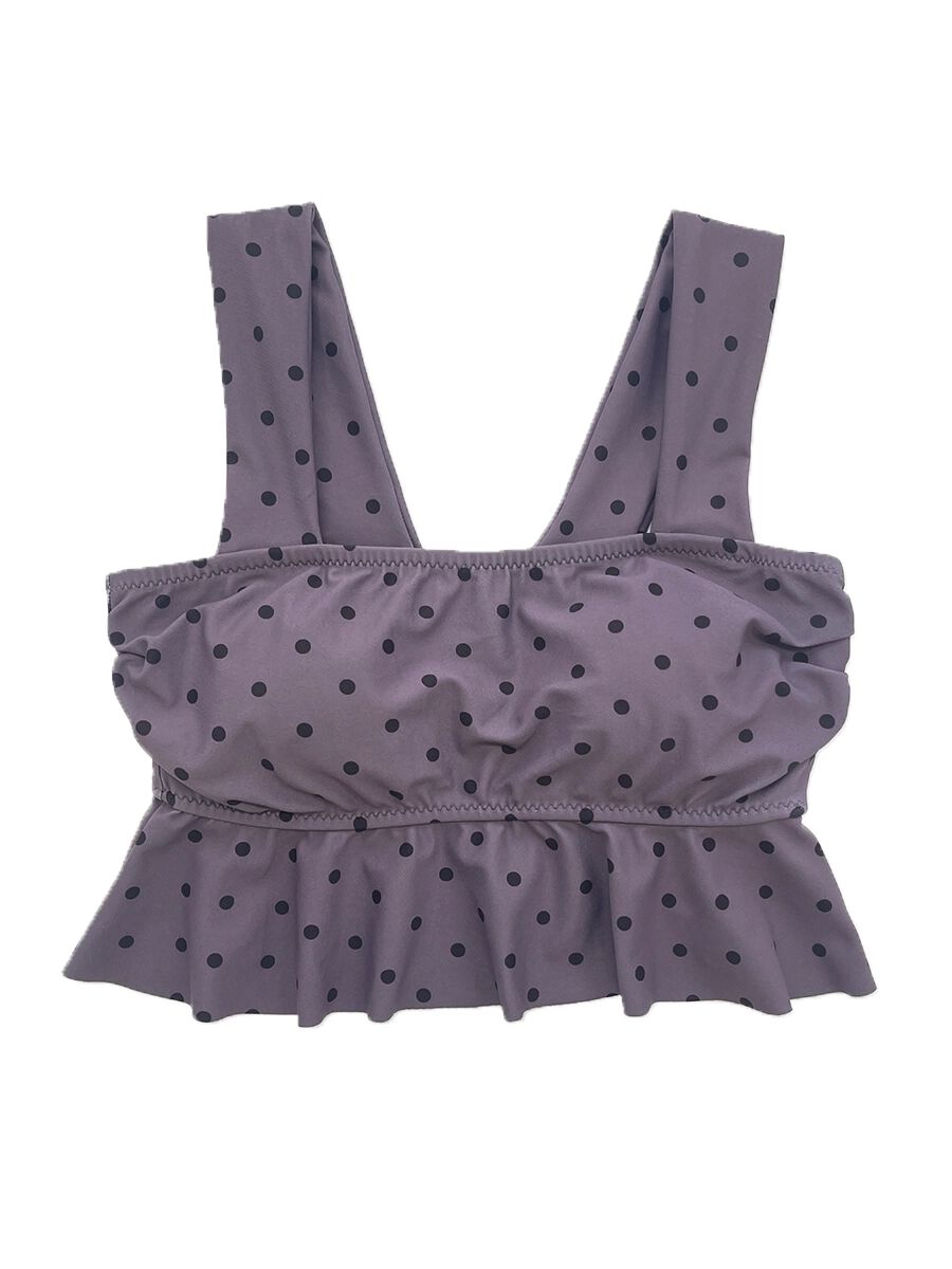 PEAK&PINE「レトロドット柄フリルビスチェビキニ」|ビキニ|