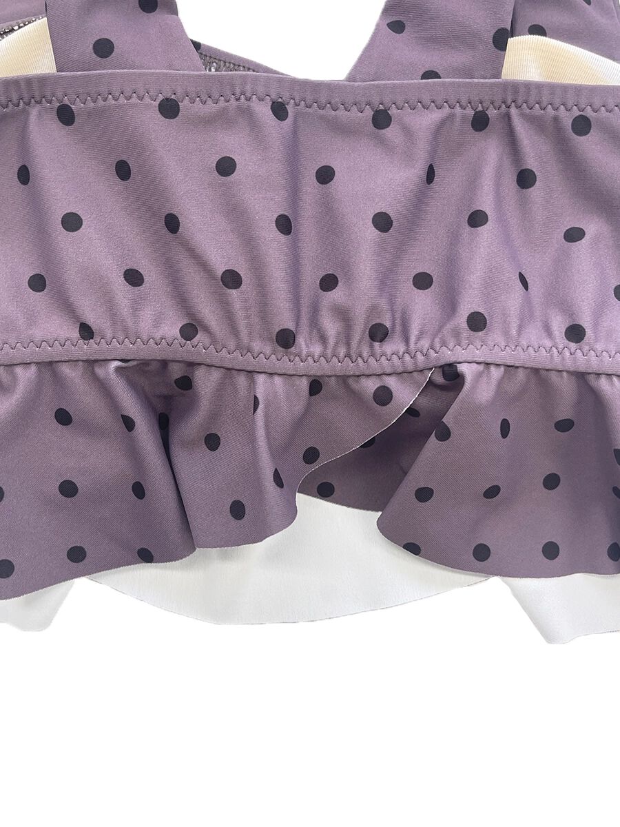 PEAK&PINE「レトロドット柄フリルビスチェビキニ」|ビキニ|