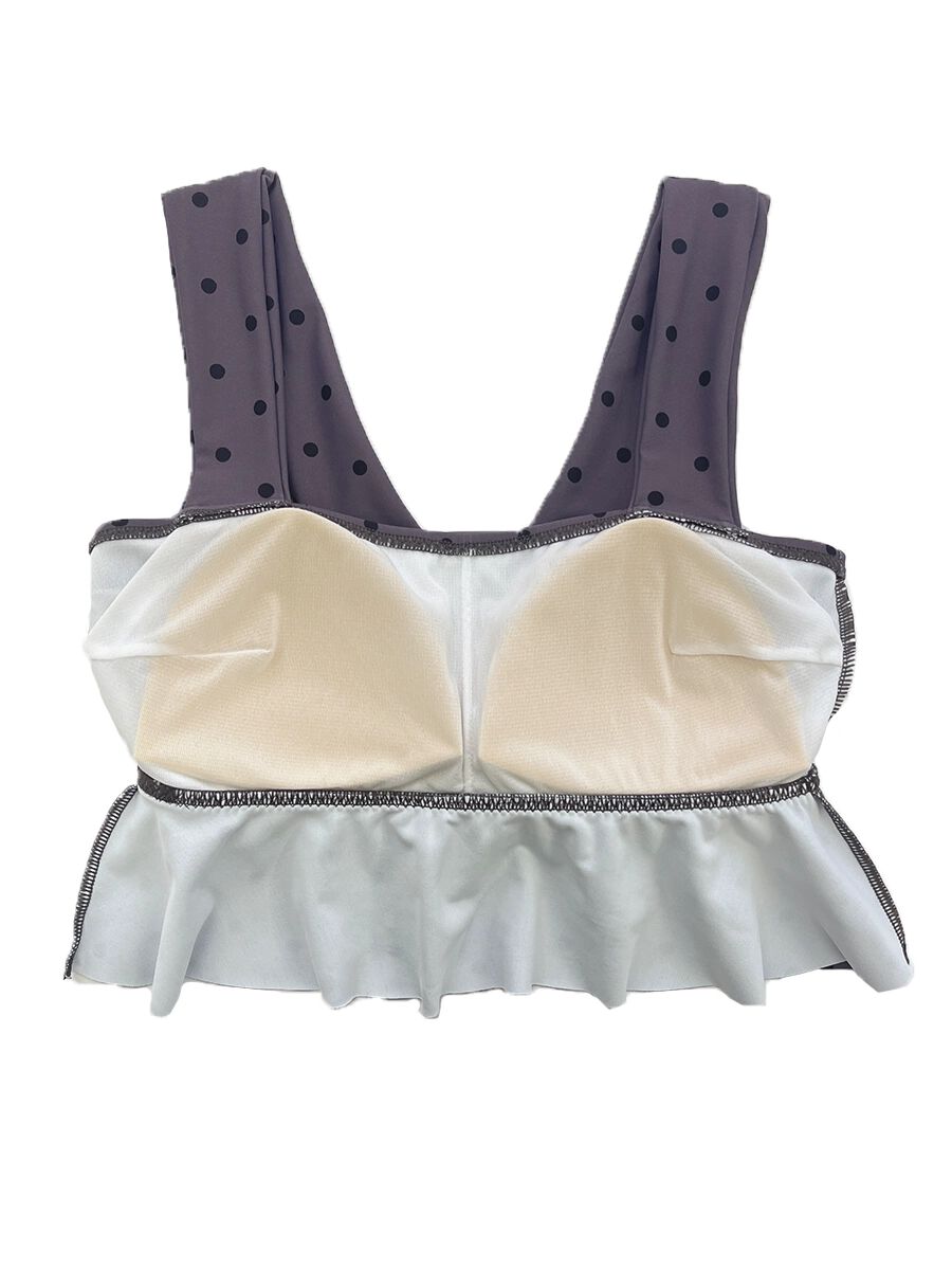 PEAK&PINE「レトロドット柄フリルビスチェビキニ」|ビキニ|