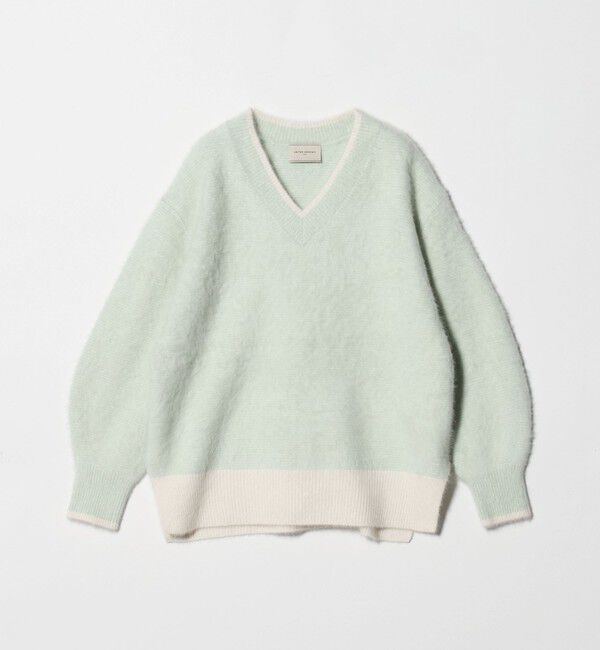 UNITED ARROWS「フォックスカシミヤ バイカラー Vネックニット」|ニット・セーター|