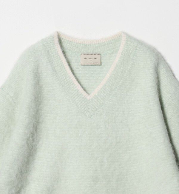 UNITED ARROWS「フォックスカシミヤ バイカラー Vネックニット」|ニット・セーター|