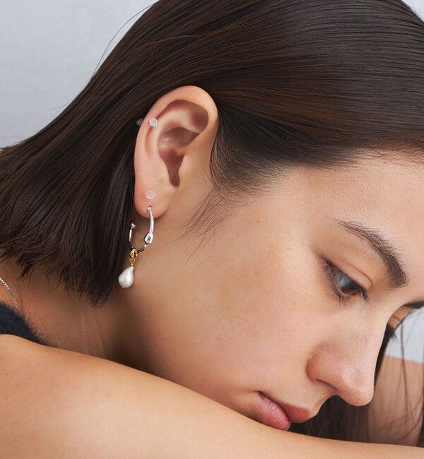 UNITED ARROWS green label relaxing「＜anisotea＞ A Pearl Hoop ピアス」|ピアス|SILVER