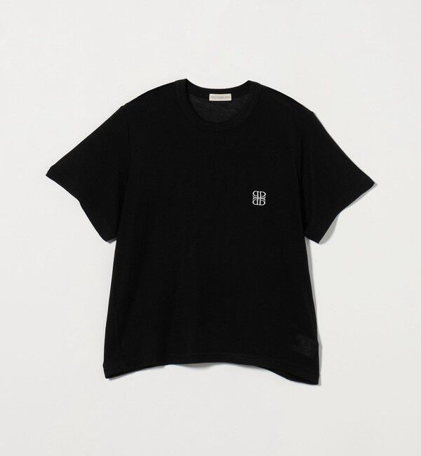 EMMEL REFINES「＜PROTAGONISTA＞ロゴ シシュウ トロミ Tシャツ＜ Select by EMMEL REFINES ＞」|Tシャツ・カットソー|BLACK