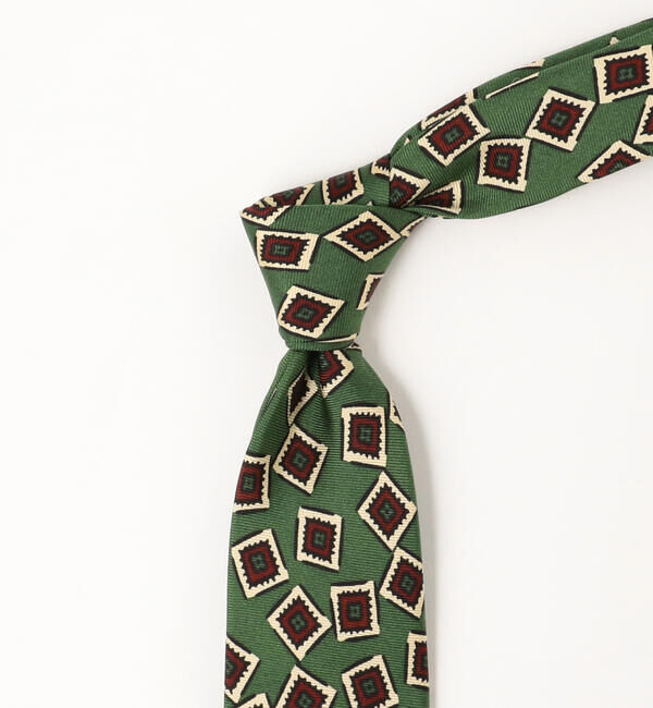 BEAMS PLUS「BEAMS PLUS / シルク スクエアパターン プリント タイ」|ネクタイ・蝶ネクタイ|