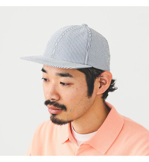 BEAMS PLUS「BEAMS PLUS / レジメンタル ストラップ サッカー 6パネル キャップ」|その他|