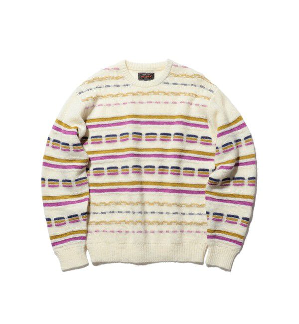 BEAMS PLUS「Crew Jacquard Stripe」|ニット・セーター|