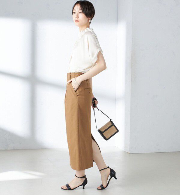 SHIPS for women「〈手洗い可能〉ネック ギャザー ソリッド ブラウス 」|シャツ・ブラウス|