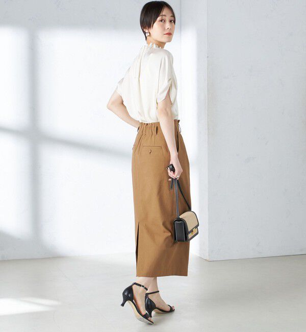 SHIPS for women「〈手洗い可能〉ネック ギャザー ソリッド ブラウス 」|シャツ・ブラウス|