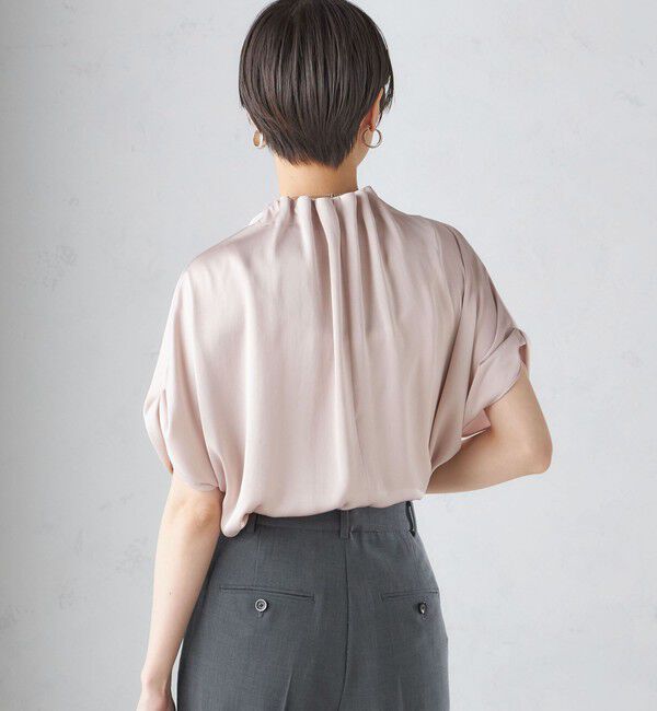 SHIPS for women「〈手洗い可能〉ネック ギャザー ソリッド ブラウス 」|シャツ・ブラウス|