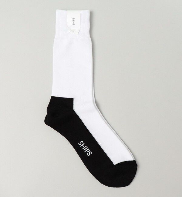 SHIPS「SHIPS: ボトムカラー パネル ソックス」|ソックス|ホワイト