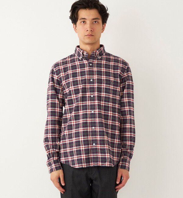SHIPS Colors 「SHIPS Colors: ネルチェック ボダンダウン カラー ロングスリーブ ドレスシャツ」|シャツ・ブラウス|