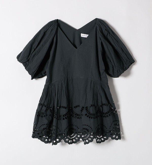 quaranciel「quaranciel:〈洗濯機可能〉コットン カットワーク レース パフスリーブ ブラウス」|シャツ・ブラウス|