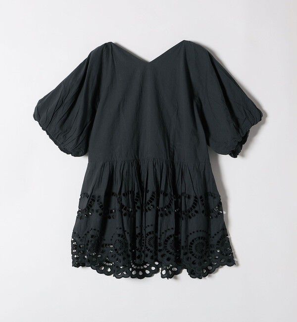 quaranciel「quaranciel:〈洗濯機可能〉コットン カットワーク レース パフスリーブ ブラウス」|シャツ・ブラウス|