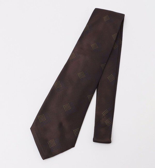 SHIPS「【SHIPS別注】Stefano cau: シルク ジャカード スクエア コモン ネクタイ」|ネクタイ・蝶ネクタイ|ブラウン