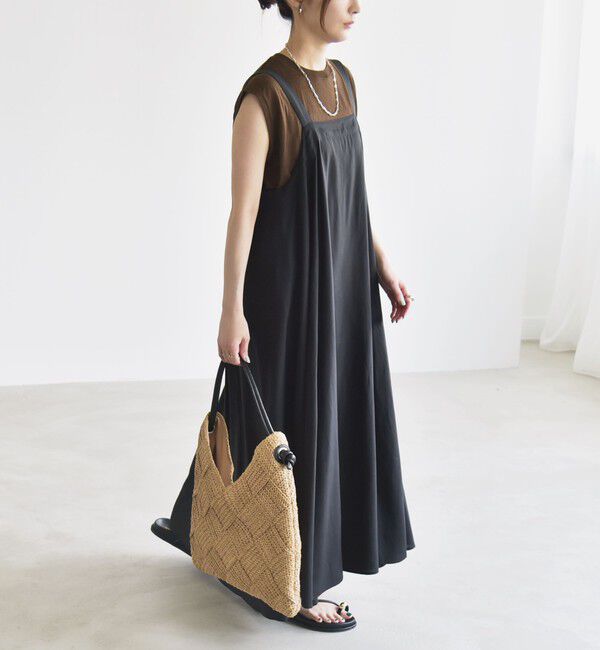 quaranciel「quaranciel:〈手洗い可能〉バックオープン ギャザー フレア ジャンパー スカート」|ワンピース|