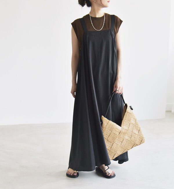 quaranciel「quaranciel:〈手洗い可能〉バックオープン ギャザー フレア ジャンパー スカート」|ワンピース|