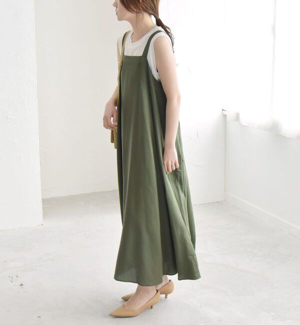 quaranciel「quaranciel:〈手洗い可能〉バックオープン ギャザー フレア ジャンパー スカート」|ワンピース|