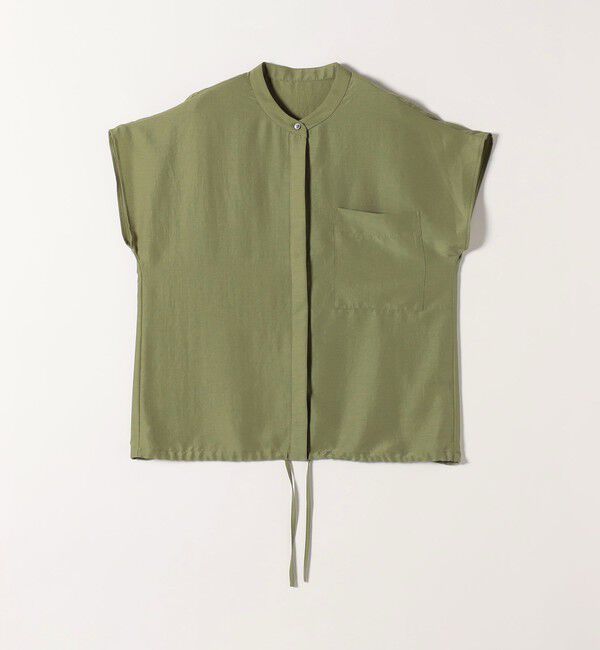 SHIPS any「SHIPS any:〈洗濯機可能〉グロッシー ドロスト バンドカラー フレンチ シャツ」|シャツ・ブラウス|