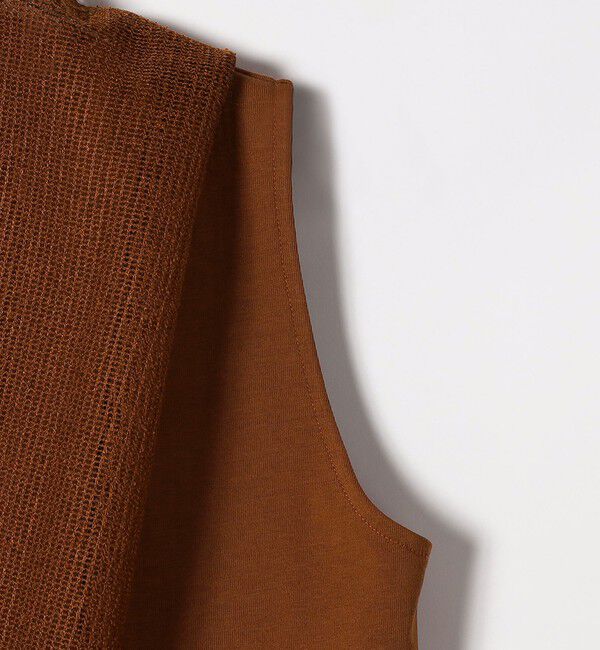 SHIPS any「SHIPS any:〈手洗い可能〉メッシュ シアー ハンカチ スリーブ ドッキング TEE」|Tシャツ・カットソー|