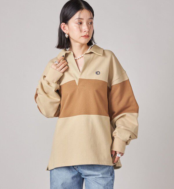 SHIPS for women「SHIPS NINE CASE:配色 スキッパー プルオーバー」|Tシャツ・カットソー|