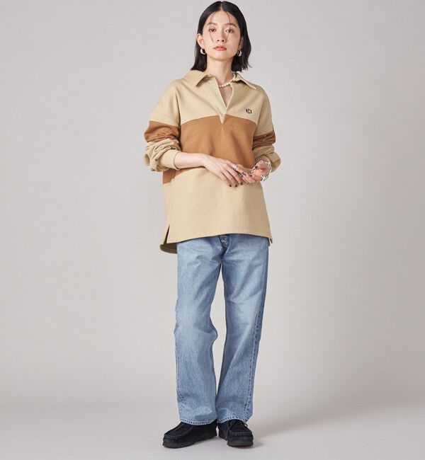 SHIPS for women「SHIPS NINE CASE:配色 スキッパー プルオーバー」|Tシャツ・カットソー|