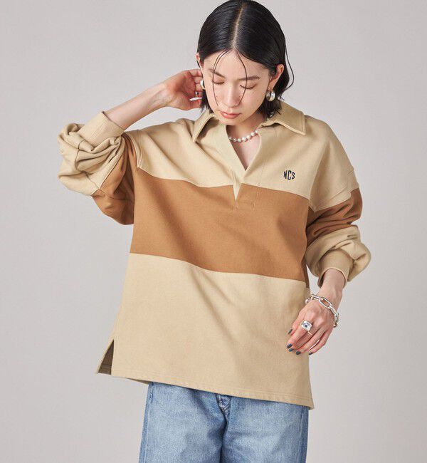 SHIPS for women「SHIPS NINE CASE:配色 スキッパー プルオーバー」|Tシャツ・カットソー|