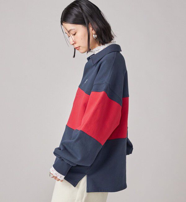 SHIPS for women「SHIPS NINE CASE:配色 スキッパー プルオーバー」|Tシャツ・カットソー|