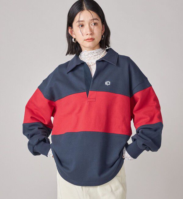 SHIPS for women「SHIPS NINE CASE:配色 スキッパー プルオーバー」|Tシャツ・カットソー|