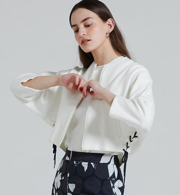 TOMORROWLAND collection「ナップコットン ジップアップブルゾン」|ブルゾン・スタジャン|11 ホワイト