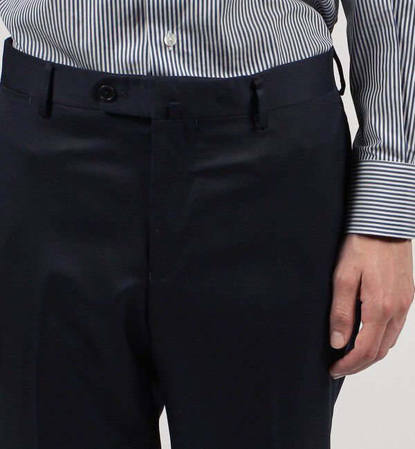 TOMORROWLAND MENS「Super100'sウール ソリッド ノープリーツスラックス」|スラックス|