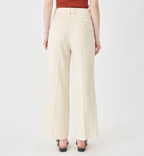 MACPHEE「コットンアセテートツイル タックフレアパンツ」|スラックス|