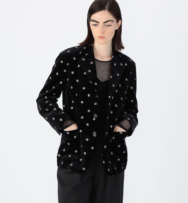 CABaN「CABaN ベロアローズプリント テーラードジャケット」|テーラードジャケット|
