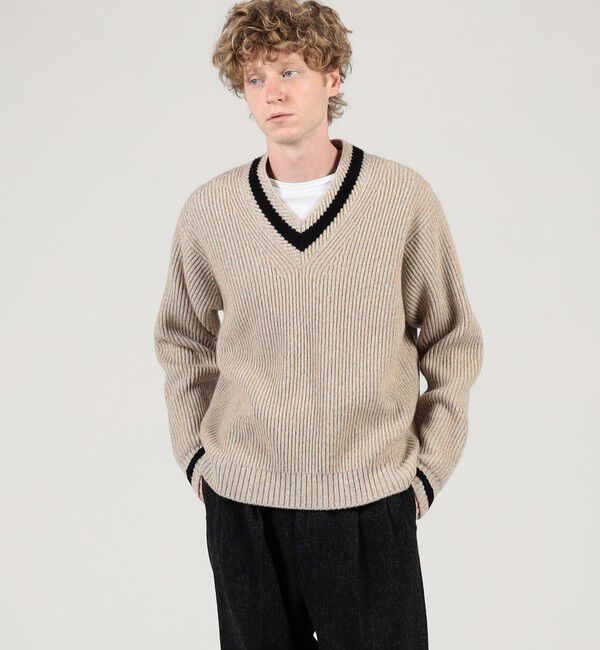 TOMORROWLAND MENS「TOMORROWLAND Tricot ウールカシミヤ メランジニット Vネックプルオーバー」|ニット・セーター|