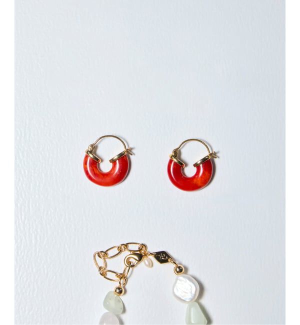  「ANNI LU PETIT SWELLHOOP：ピアス」|ピアス|レッド