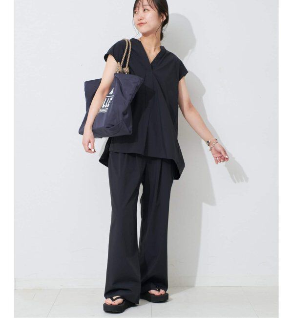 SLOBE IENA「《2枚セット/防しわ性/撥水/接触冷感//追加》ナイロンブラウス&times;パンツセット」|シャツ・ブラウス|
