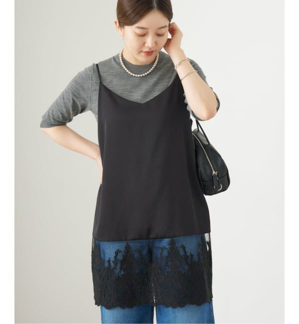 IENA「《追加》Satinレース キャミソールワンピース」|ワンピース|