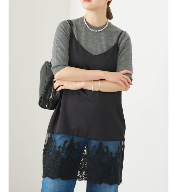 IENA「《追加》Satinレース キャミソールワンピース」|ワンピース|