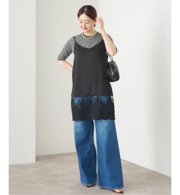 IENA「《追加》Satinレース キャミソールワンピース」|ワンピース|