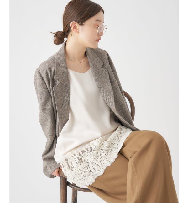 IENA「《追加》Satinレース キャミソールワンピース」|ワンピース|