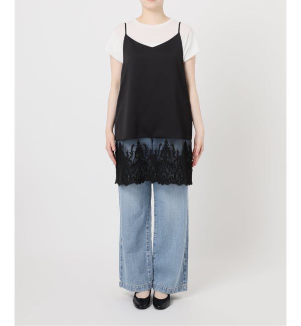 IENA「《追加》Satinレース キャミソールワンピース」|ワンピース|