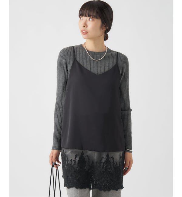 IENA「《追加》Satinレース キャミソールワンピース」|ワンピース|