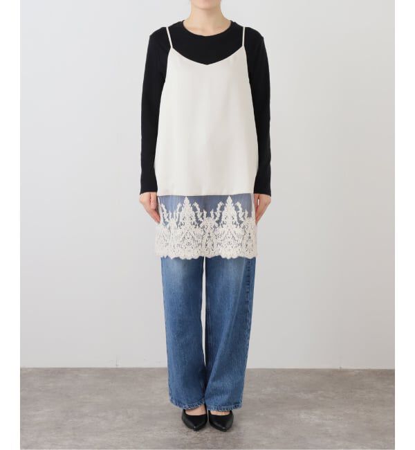 IENA「《追加》Satinレース キャミソールワンピース」|ワンピース|