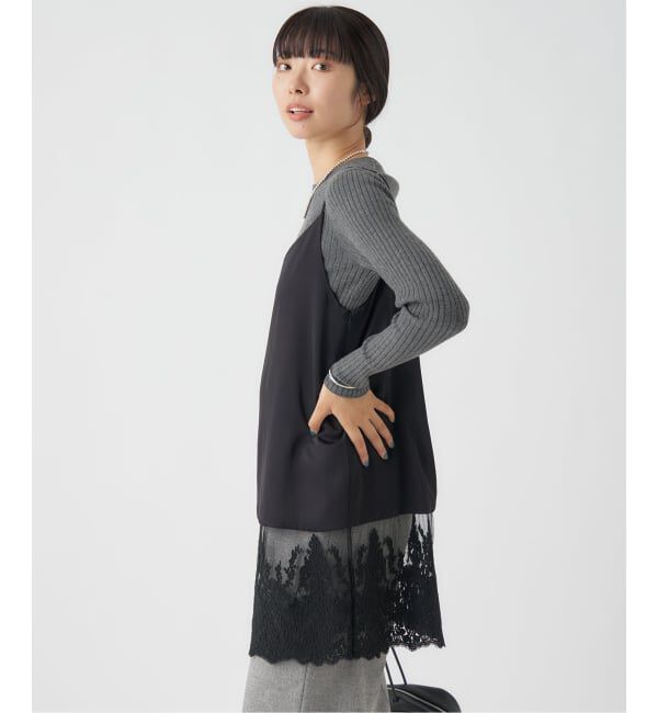 IENA「《追加》Satinレース キャミソールワンピース」|ワンピース|