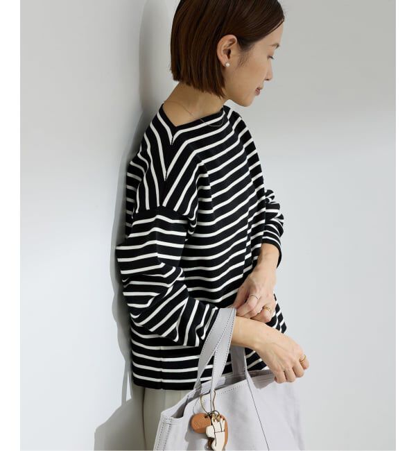 IENA「《予約》ダブルボーダープルオーバー」|ニット・セーター|