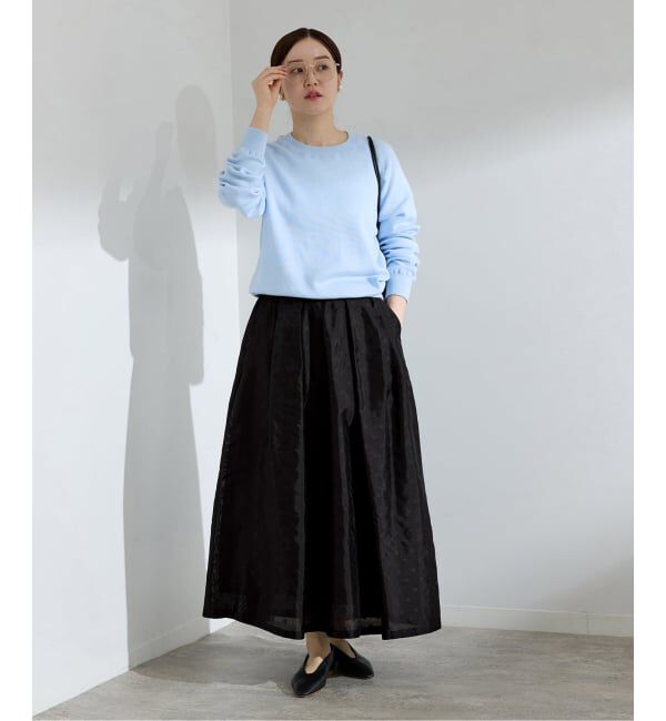 IENA「《予約》ドットジャガード タックフレアスカート」|スカート|