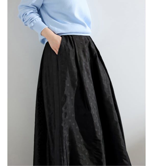 IENA「《予約》ドットジャガード タックフレアスカート」|スカート|