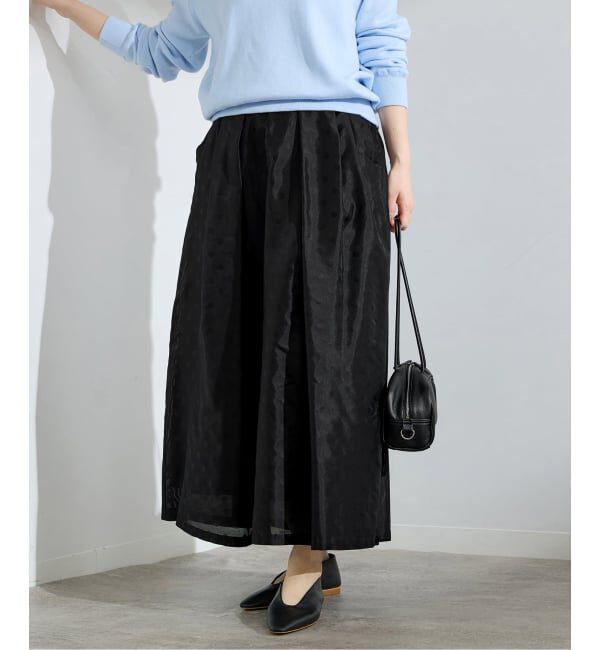 IENA「《予約》ドットジャガード タックフレアスカート」|スカート|