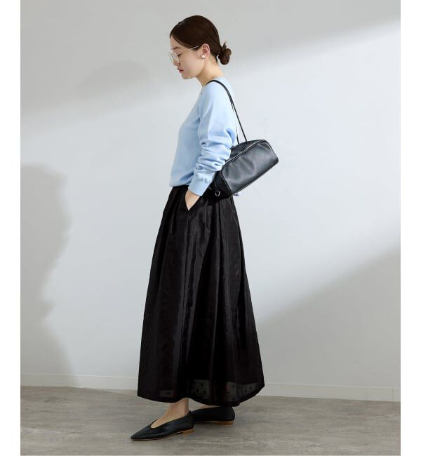 IENA「《予約》ドットジャガード タックフレアスカート」|スカート|